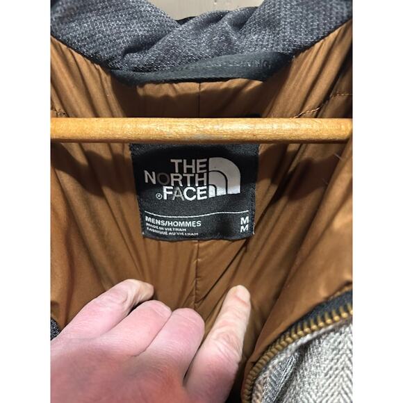 The North Face Jacket coat varsity style bomber in herringbone tweed gray sz Med - Picture 6 of 10